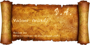 Valner Anikó névjegykártya